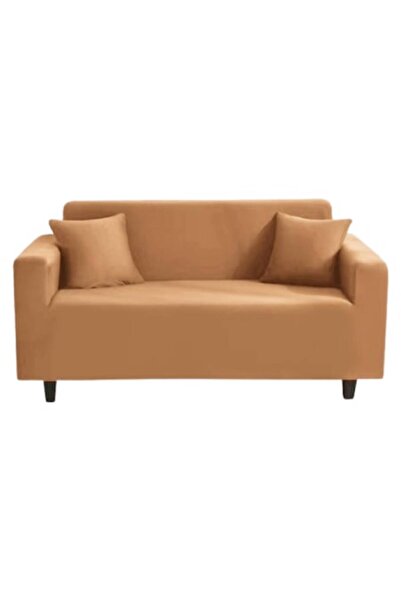 OEM Husă elastică pentru canapea, Uni, 2 locuri, 140x180cm, bej