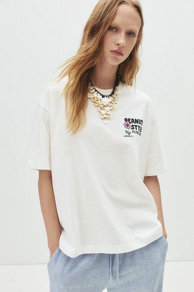 Pull & Bear White Peanuts T-shirt
