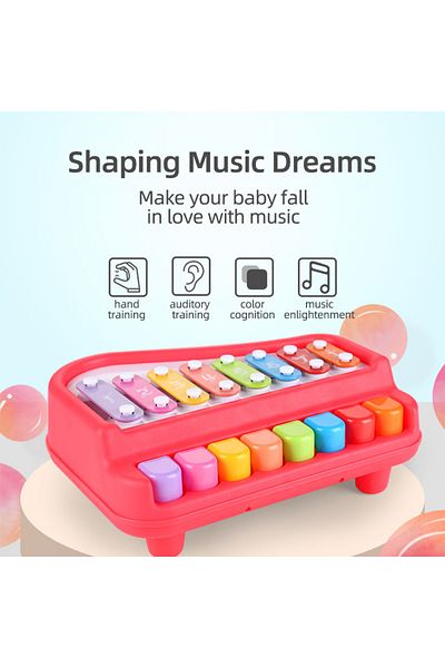 COOYA 2 في 1 بيانو إكسيليفون للأطفال الصغار، لعبة آلات موسيقية تعليمية، خالية من مادة BPA
