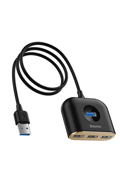 Baseus Adapter przejściówka HUB 4w1 USB Adapter USB3.0 TO USB3.0*1+USB2.0*3 1m Black