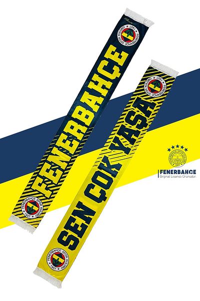 Fenerbahçe Original Licensed Sen Longslive Shawl Scarf and Bracelet Set Canary Box