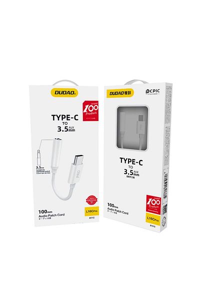 DUDAO Adapter audio przejściówka do słuchawek z USB-C na mini jack 3,5 mm biały