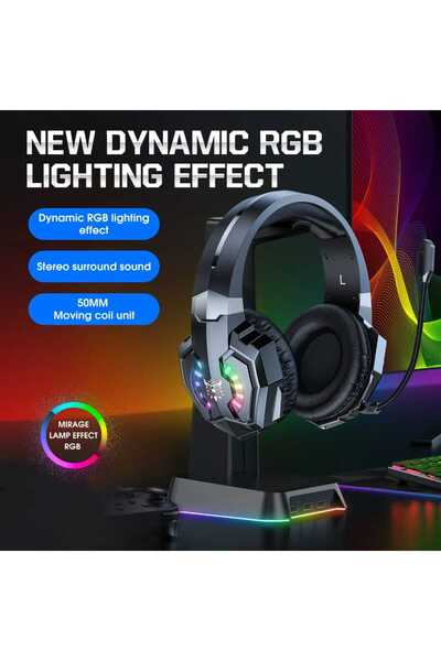 Onikuma B15 Wireless Headset with 3 Gaming Modes, RGB Lighting, Noise Isolation, and Microphone