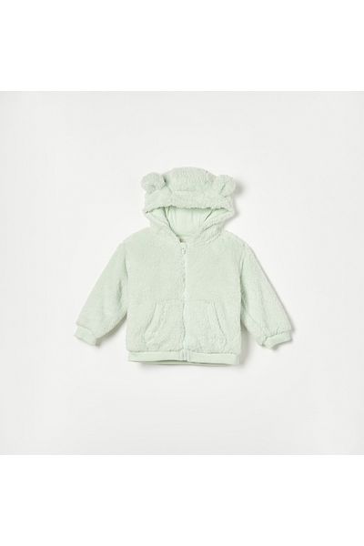 Juniors Ear Applique Hooded Jacket with Long Sleeves