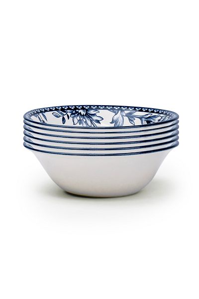 Claytan Rhapsody Collection 6 inch Dark Blue Ceramic Cereal Bowl (Set of 6)