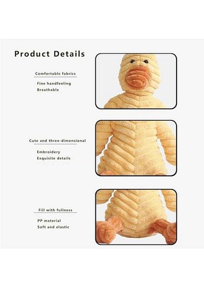 COOYA Dog Plush Sounding Toy Teething & Bite Resistant Interactive Pet Dog Toy Yellow