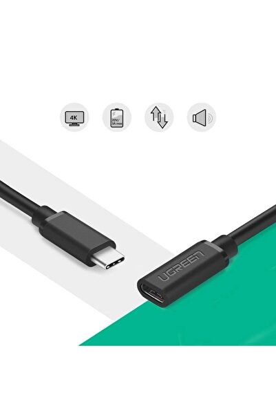 Ugreen Przedłużacz do kabla przewodu USB-C 3.1 0.5m czarny