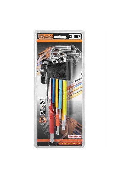 richmann exclusive Extra-long colored torx keys, magnetic, set of 9 pieces, RICHMANN EXCLUSIVE