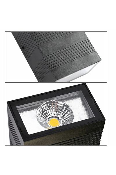 LUXXO LED Wall Lamp for Indoor/Outdoor, Dust/Moisture Resistant, IP65, Cumulus, 2x6W, Black