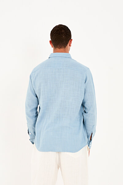 No Way Cămașă pentru bărbați Regular Fit bumbac 100% Biem Linen