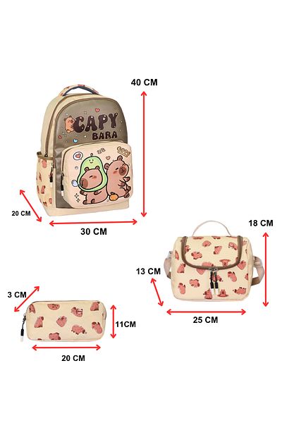Lifonbag Unisex Children's School Bag Set Lunch Box and Pen Holder