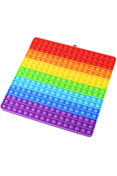 Arabest ألعاب حسية كبيرة الحجم، ألعاب حسية لدفع الفقاعات، ألوان قوس قزح 30×30 سم