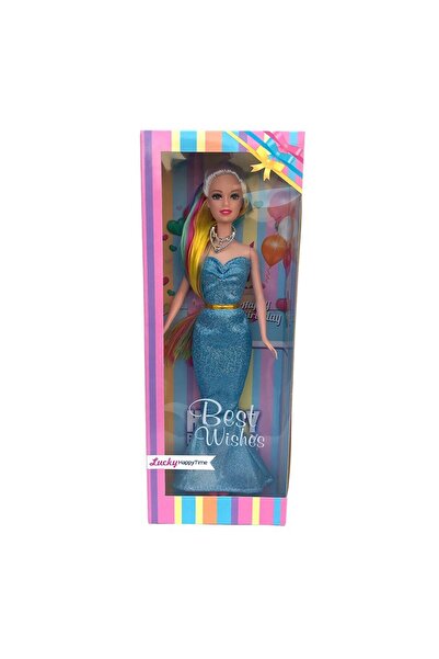 OEM Păpușă prințesă din plastic, 12x33cm, albastră