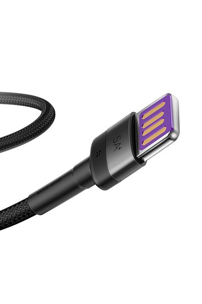 Baseus Wytrzymały Kabel przewód USB USB-C 40W Quick Charge 3.0 QC 3.0 1m szaro-czarny
