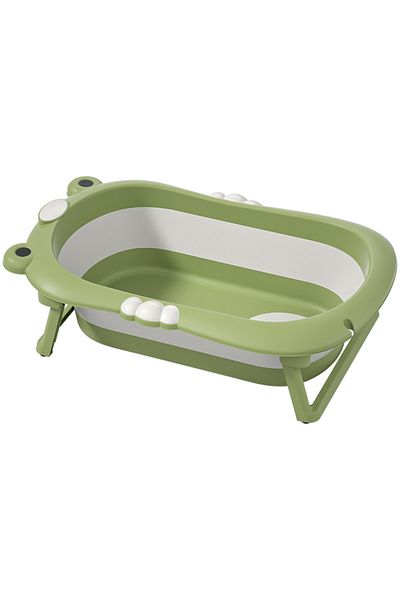Little Mom Cadita pliabila cu termometru pentru copii Green Frog