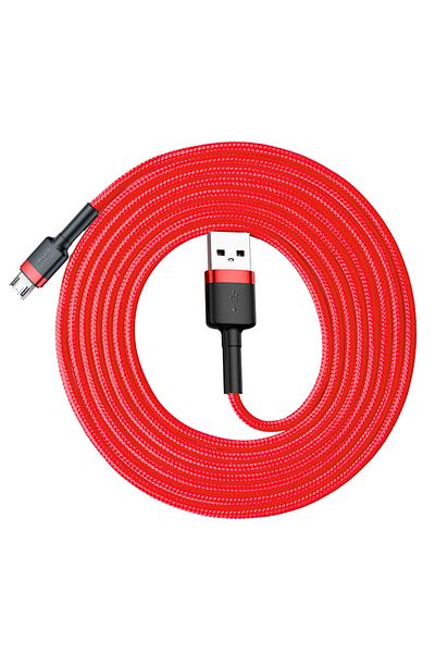 Baseus Cablu USB microUSB flexibil și durabil 1.5A 2M roșu