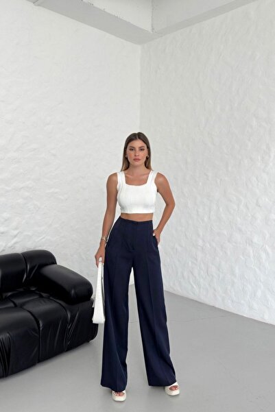 EDA COLLECTION Pantaloni Palazzo cu talie înaltă