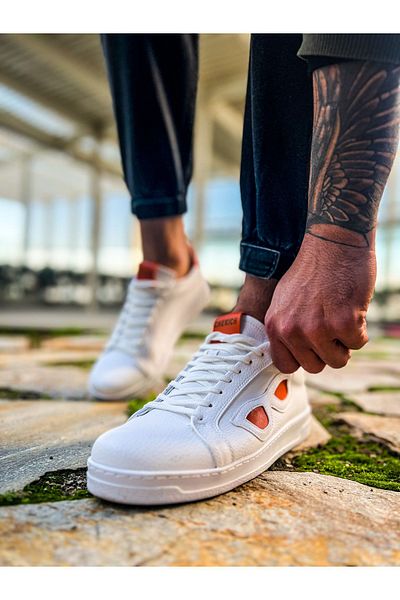 Chekich CH151 GBT Glasses Men's Shoes WHITE - ORANGE