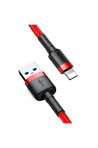Baseus Wytrzymały nylonowy kabel przewód USB - iPhone Lightning QC3 3m - czerwony