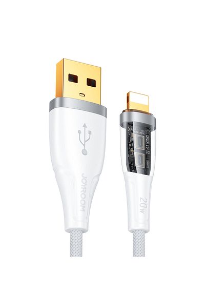 Joyroom Cablu cu comutator inteligent USB-A - iPhone Lightning 1.2m - alb