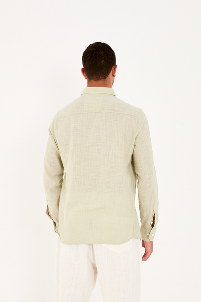 No Way Ανδρικό πουκάμισο Regular Fit 100% βαμβακερό λινό Biem