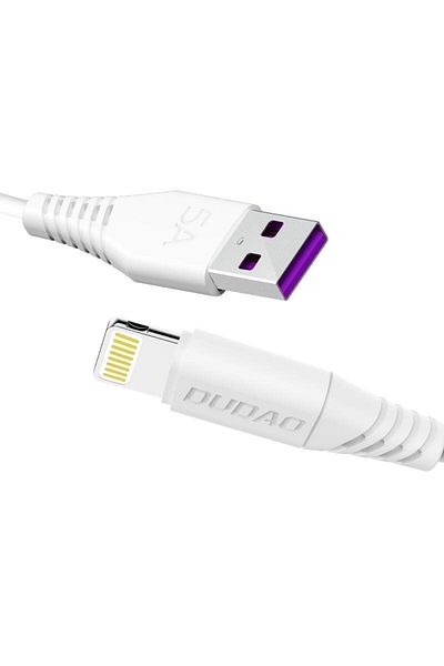 DUDAO Cablu iPhone USB - Lightning 5A 2m Alb