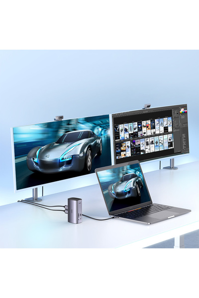 Ugreen 12w1 Wielofunkcyjna stacja dokująca adapter HUB CM555 - szara