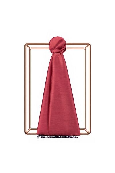 ipekevi Chinese Red Double-Sided Silk Shawl