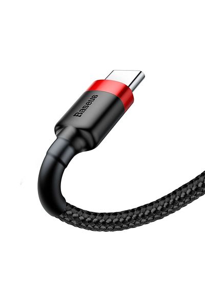 Baseus Cablu flexibil durabil USB-C QC3.0 2A 2M negru și roșu