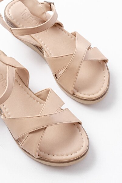 infon shoes creation 692-564 Nut Orthopedic Sole Cross Buckle Women's Sandals