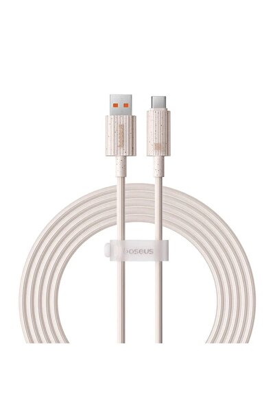 Baseus Cablu Habitat Series, încărcare rapidă, USB la USB-C, 100W, 2m, roz