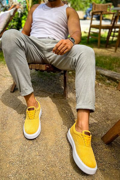 Chekich Ch173 Kbt Velluto Men's Shoes Yellow