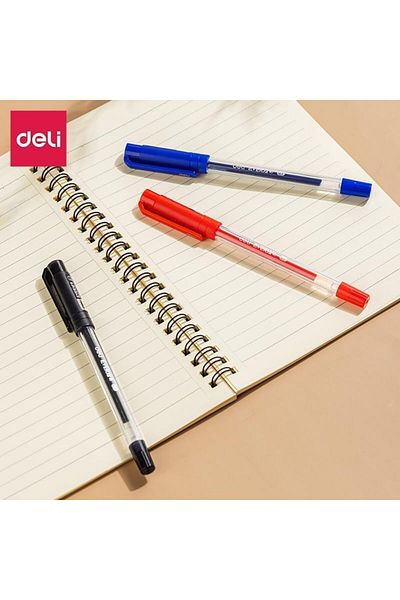 Deli Bullet Tip Gel Pen 12 Pieces, 0.7 mm Tip, Black