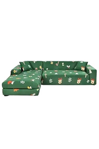 JOJO HOME Husă elastică pentru canapea de colț, festiv de Crăciun, 140x180cm/...