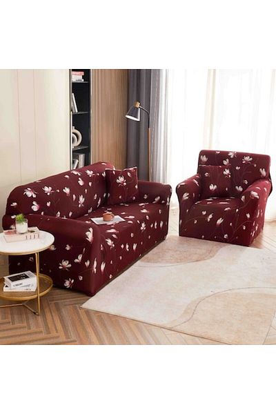 JOJO HOME Husă elastică pentru canapea, Jojo Home, imprimeu floral, L-3 locuri, 180x230cm