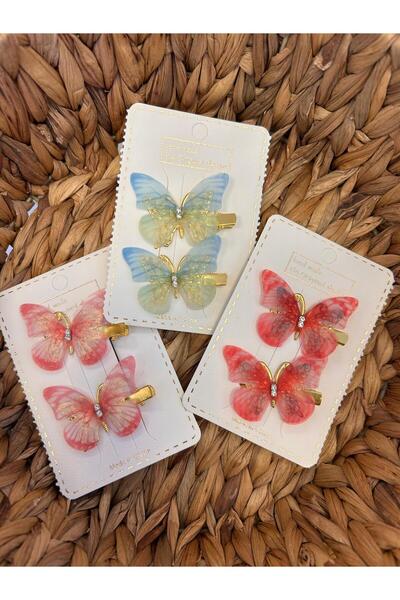 ŞEHRAZAT HANDMADE TASARIM 2 Lİ TÜL KELEBEK SAÇ TOKA