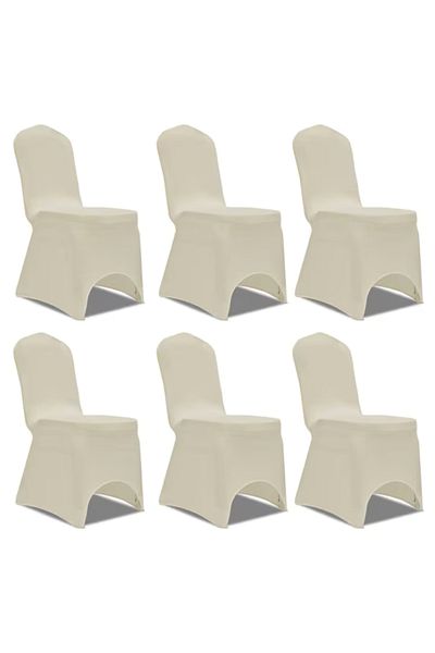 OEM Set x 6 Elastic Lycra covers for banquet chairs, cream/white/black