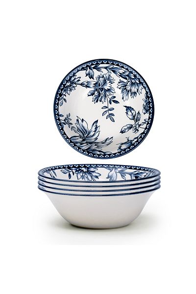 Claytan Rhapsody Collection 6 inch Dark Blue Ceramic Cereal Bowl (Set of 4)