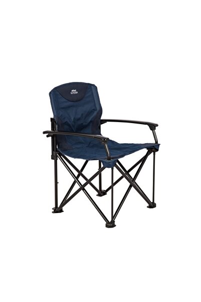 Aygaz Çelik Katlanır Kamp Sandalyesi XXL - Lacivert, 150 kg, Elyaf Sırt, Plas...