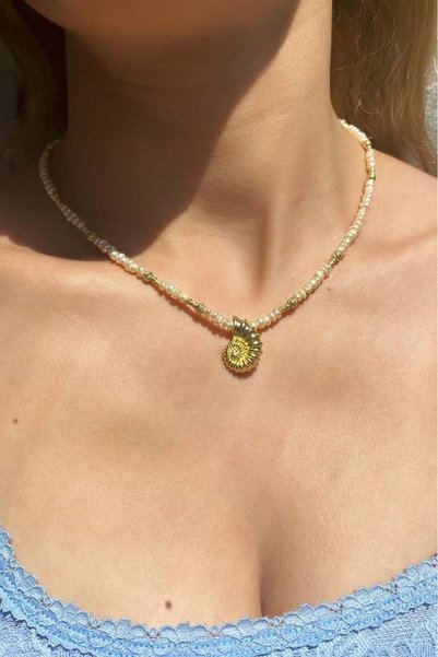 Spossy Silver Jewelry 925 Ayar Gümüş, Gold, Araları Dorika Taşlı Gerçek İnci ...