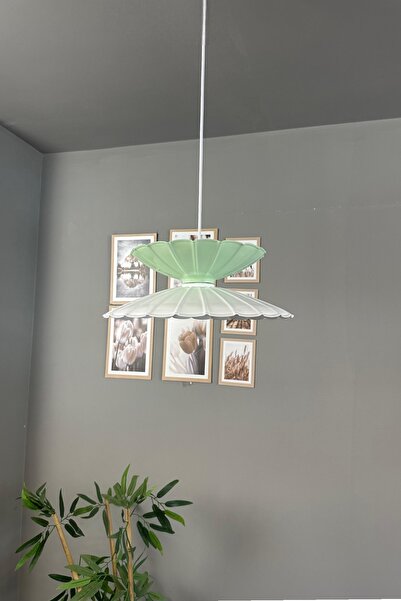 Bamyum Rubby Beyaz-Mint Metal Tekli Avize Mutfak Modern Dekoratif Sarkıt Aydı...