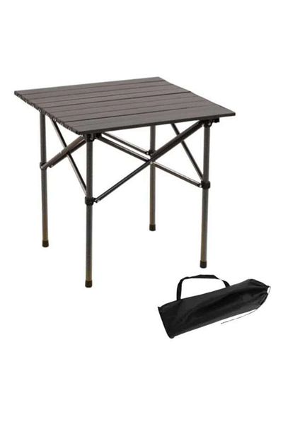 Mercaton Mercaton Folding Table, for Garden or Camping, HDPE Plastic, Waterproof, 53x51x50, Brown