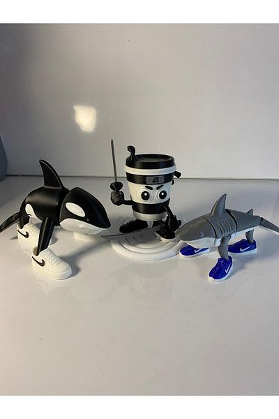 smilechild Orcalero Orcala Tralalero Tralala and Cappuccino Assassino Figure Characters Toy Set of 3