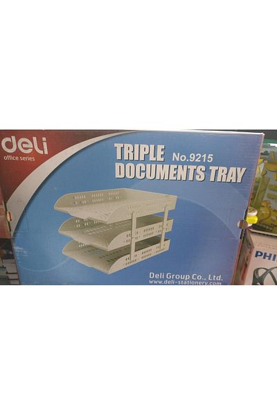 Deli E9215 2-Tier File Tray, Black