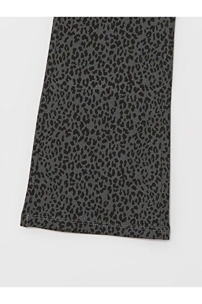 LC Waikiki Gri Beli Lastikli İspanyol Paça Kız Çocuk Tayt