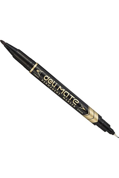 Deli , Permanent Marker Double Tips, 12 pieces Pack of 1, Black