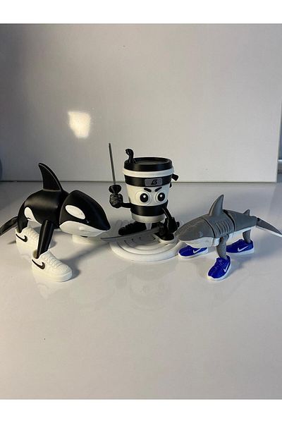 smilechild Orcalero Orcala Tralalero Tralala and Cappuccino Assassino Figure Characters Toy Set of 3
