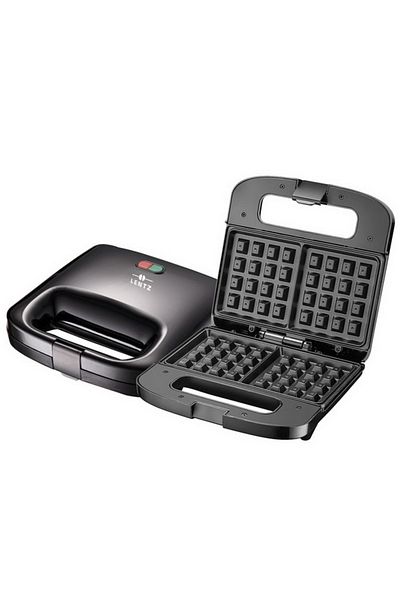 LENTZ Waffle maker 29023, 750 W, non-stick plates, black