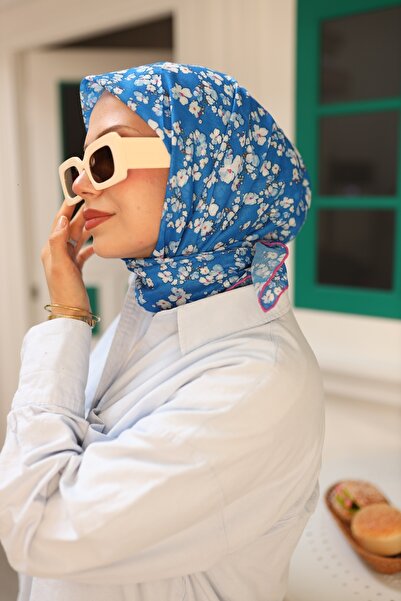 Silk Home وشاح من القطن الناعم ذو زهور كبيرة -73065-42