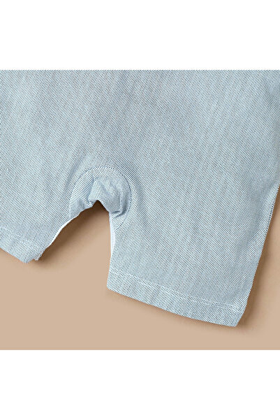 giggles Embroidered Romper with Short Sleeves and Button Closure